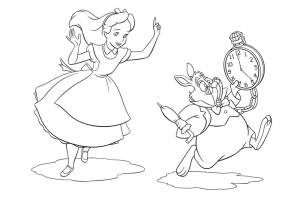 Раскраска Алиса В Стране Чудес