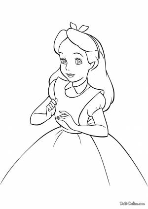 Раскраска Портрет Алисы в Стране чудес