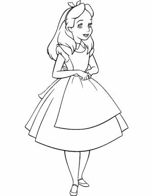 Раскраска Алиса в стране чудес из мультика