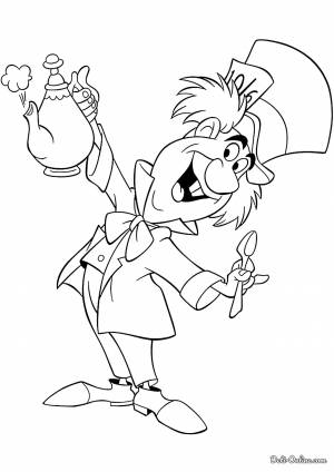 Раскраска Безумный Шляпник