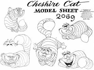 Раскраски чеширский кот из алисы в стране чудес
