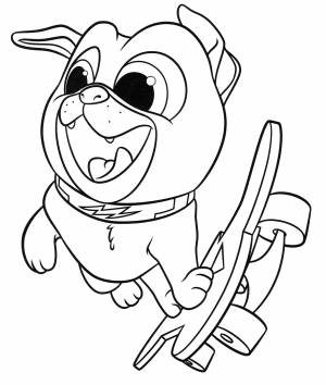 Раскраска Бинго на скейте