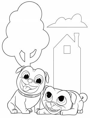 Раскраска Веселые Бинго и Ролли