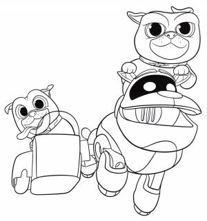 Раскраска Ролли и Бинго играют