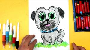 Как нарисовать мультик Дружные Мопсы