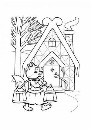 Раскраска зайкина избушка