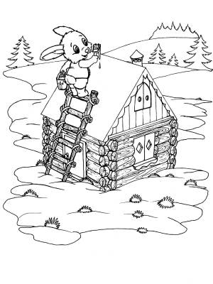 Раскраски Заюшкина избушка