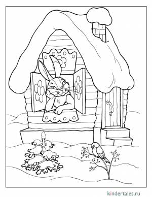 Заюшкина избушка» раскраска для детей