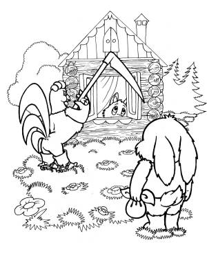 Раскраски Заюшкина избушка