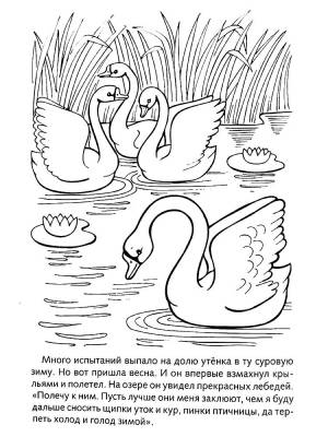 Раскраски Гадкий утенок  и  онлайн