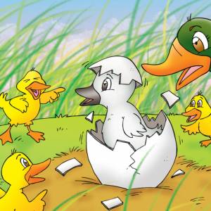 Картинка гадкий утенок карандашом