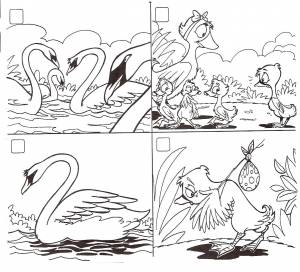 Иллюстрации к гадкому утенку раскраска