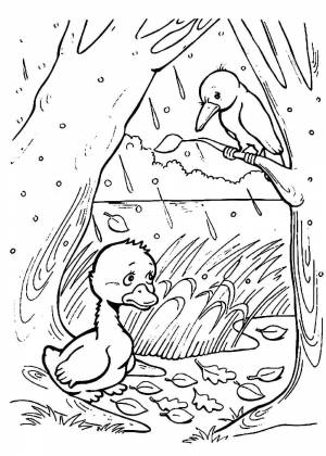 Рисунок гадкий утенок карандашом