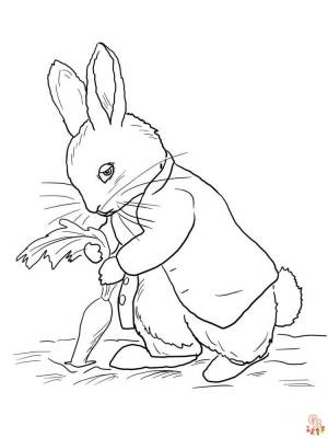 Бесплатные печатные раскраски с кроликом Питером для детей