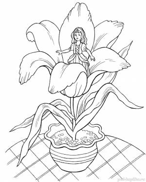 Раскраска аленький цветочек