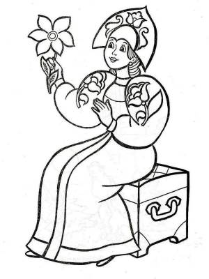 Раскраски Аленький цветочек к сказке
