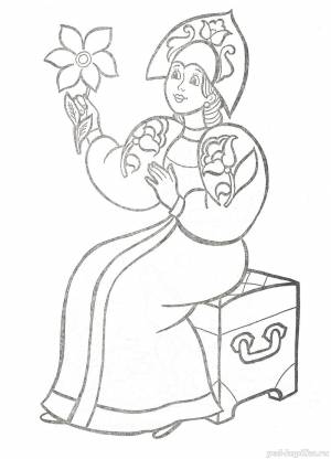 Раскраска к сказке Аленький цветочек