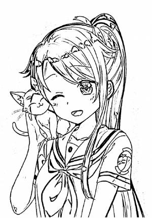 Раскраски аниме тян
