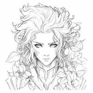 Иллюстрация книжки-раскраски аниме портрет