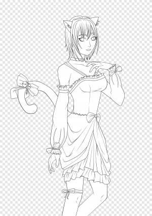 Эскиз Line art Anime Книжка-раскраска Рисование, Аниме, белый, пара png