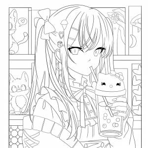 Раскраска скетчбук OUTLINES Anime Teens Аниме и манга OUTLINES