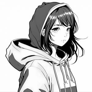 Раскраска аниме девушка