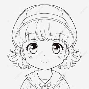 рисунок раскраски манга аниме девушка персонаж в шляпе набросок эскиз вектор PNG , аниме рисунок, рисунок крыла, девушка рисует PNG картинки и пнг рисунок для й загрузки