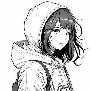 Раскраска аниме девушка