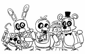 Раскраска Аниматроники и Грегори