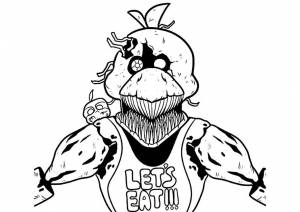 Раскраска Тренированный Чика