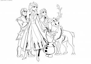 Раскраска Герои из мультфильма Холодное сердце 2