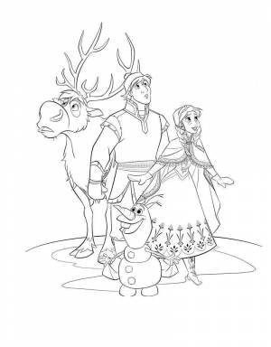 Раскраски Раскраска Персонажи из мультфильма холодное сердце раскраски холодное сердце