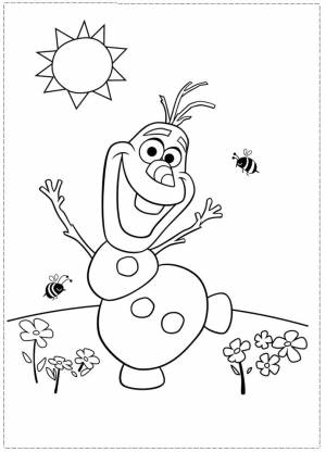 Раскраски Раскраска раскраски холодное сердце для малышей Олаф, Раскраска олаф на солнышке Олаф