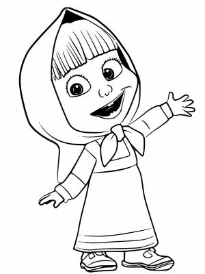 Раскраски Маша и Медведь   в формате