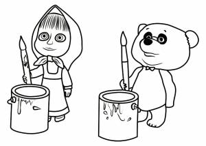 Раскраски Маша и медведь