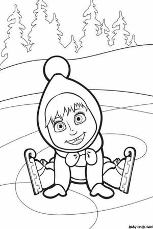 Раскраска Маша и Медведь а4