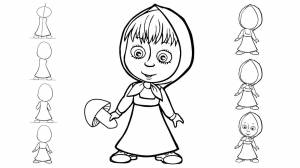 Маша и медведь рисунок легкий карандашом