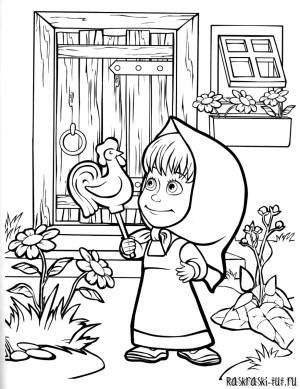 Распечатать раскраски Маша и медведь 2