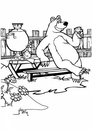 Раскраски Маша и медведь