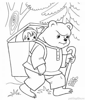 Раскраски Русская народная сказка маша и медведь