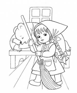 Раскраска маша и медведь сказка