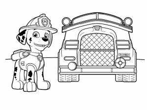 Раскраска Маршал Щенячий Патруль