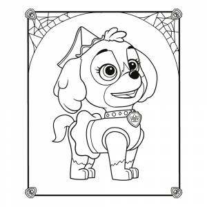 Раскраска Скай на Хэллоуин