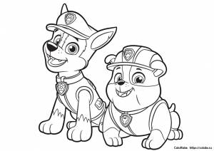 Раскраска Чейз и Крепыш