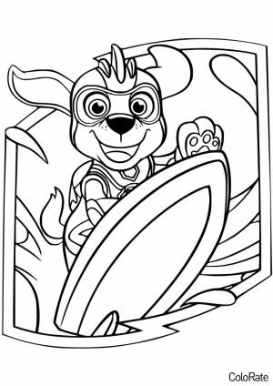 Раскраска Зума на сноуборде