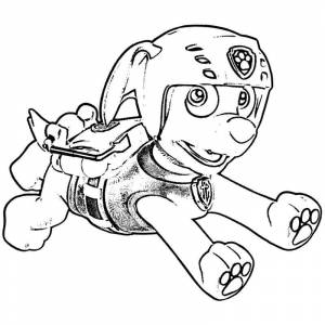 Раскраска бегущий щенок Зума Щенячий патруль