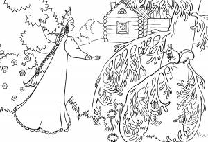 Раскраски сказка о мертвой царевне и семи богатырях