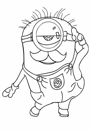 Раскраска Миньоны Усы