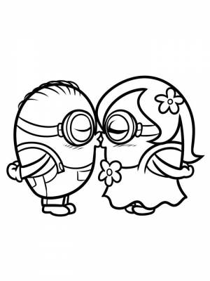Раскраска Миньоны  картинку онлайн