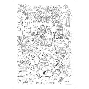Очень большая раскраска Миньоны против газонов